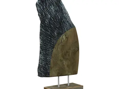 Wooden Wing Sculpture Low-poly 3D model