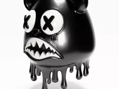 Drip Painting Melt Bear toy 3D print model