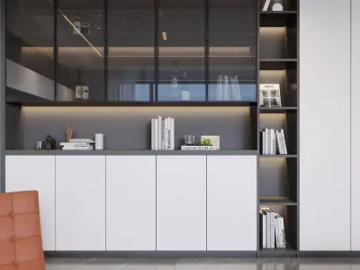 Modern living room dining room interior scenes 364 3D model