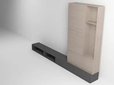 tv unit Low-poly 3D model
