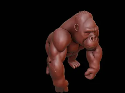 Gorilla Animal Sculpture 3D print model