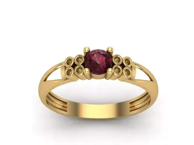 Womens Rings With Stone Ring Ready STL 3DM Models Rings women 3D print model 33