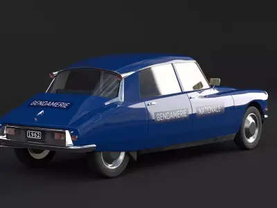 Citroen DS Gendamerie Nationale Low-poly 3D model
