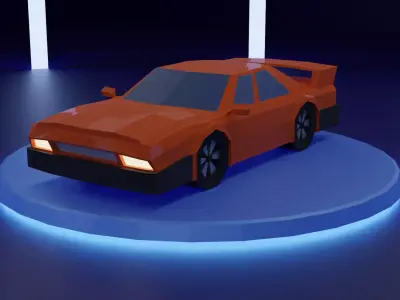 low poly car Low-poly 3D model