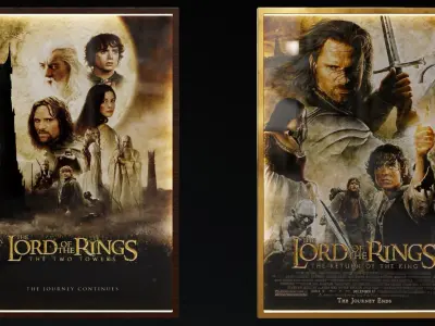 Classic Movies Poster Displays 3D model