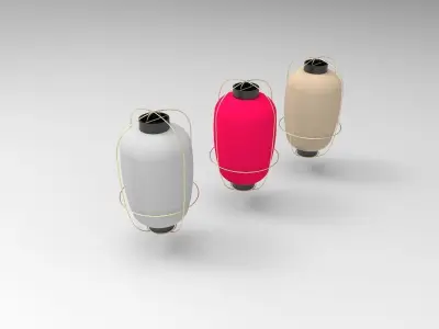 lantern P three different coloured lanterns 3D model