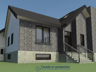 BI-GENERATIONAL COMPLETE 3D HOUSE MODEL WITH FUNITURES  3D model