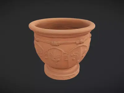 Terracotta Plant Pot 2 Low-poly 3D model