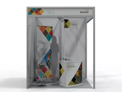 2x2 Trade Show Stand Design V1 3D model