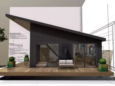 House 24-36 Lean Cottage Plans Low-poly 3D model