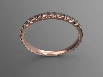 Eternity Minimum Metal Ring French or Fishtail Diamond setting  3D print model