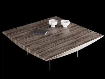 Modern coffe table 2 with decor 3D model