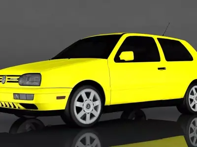 Volkswagen Golf GTI  Low-poly 3D model
