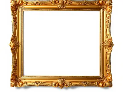 Baroque Gold Ornate Frame D Model Pack Low-poly 3D model