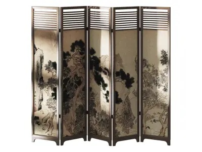 Chinese style screen 3D model