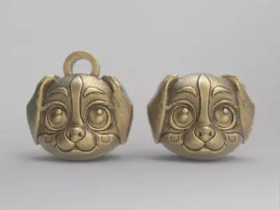 dog two side pentant  3D print model