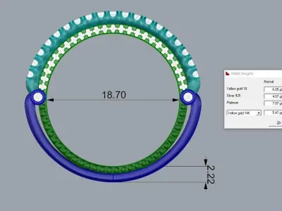 Jewelry Ring Gold 3D print model 48
