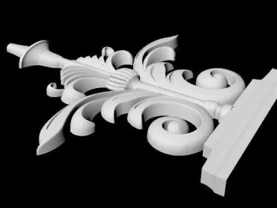 Central decor ornament for furniture 3D model 481