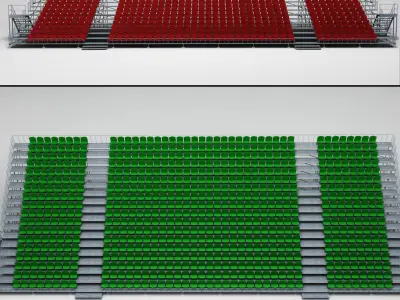 Stadium tribune scaffolding large 3D model