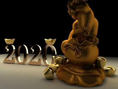 Chinese zodiac rat  3D model