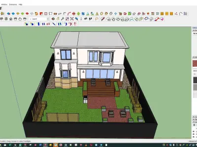 Backyard design and render in lumion 3D model