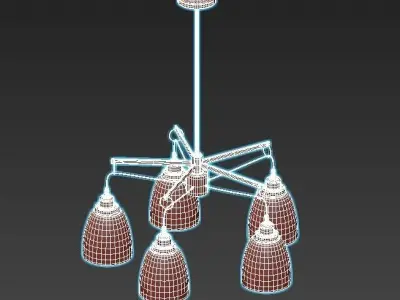 freya-louise-fr4167-pl-05-bl four light chandelier with clear... 3D model
