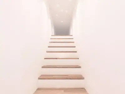 Stair- White Paint and Wood 3D print model