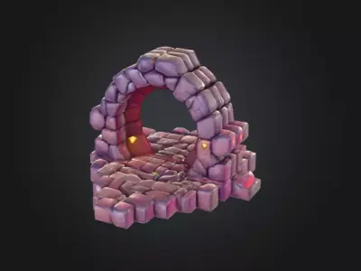 Mystic Stone Archway Low-poly 3D model