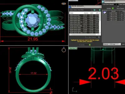 Jewelry Diamond Ring 3D Print Model 3D print model 22