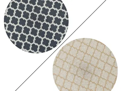 Round Rug Set 128 3D model