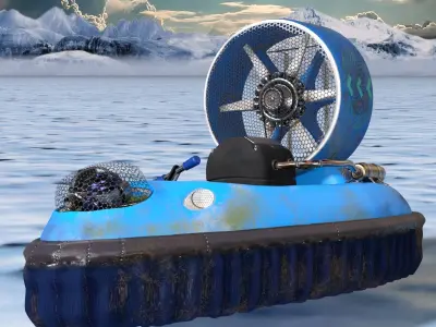 Racing-ACV inflatable boat with fan 3D model