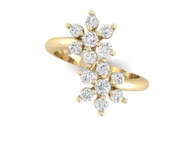 Double flower ring 3D print model