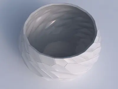 Bowl spheric twisted with fine twisted organic cells 3D print model