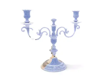 Elegant Silver Candelabra model pack Low-poly 3D model