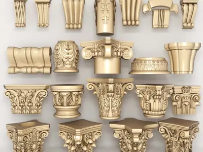 column-bracket ornate gold vase 3D model