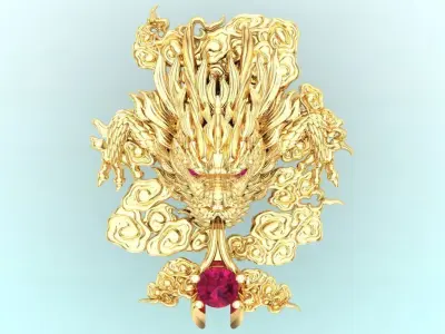 Dragon for jewelry - Dragon for pendant - N1006 3D print model