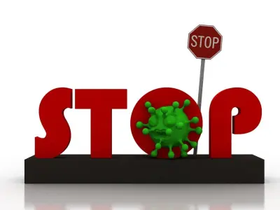 Stop coronavirus spread Low-poly 3D model