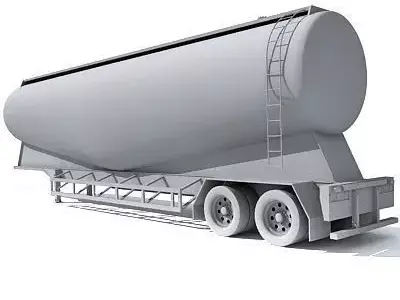 Detailed no texture Tanker Trailer 12 3D model