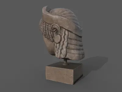 Head of a Greek Kore  Low-poly 3D model