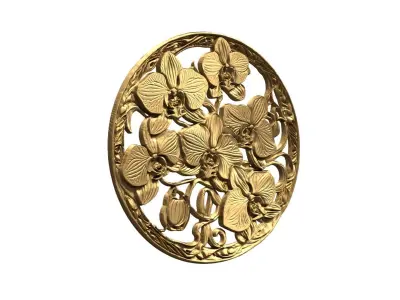 Classic circular carved decor ornament 10 3D print model