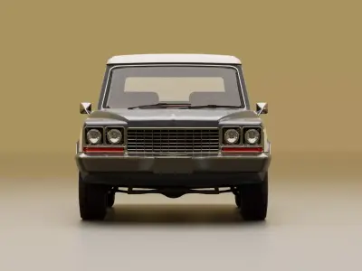 70s generic pickup truck Low-poly 3D model