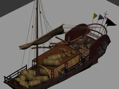 Game Ancient China - Merchant Shipping 04 3D model