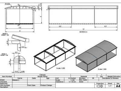 Canopy design of carport Free 3D model
