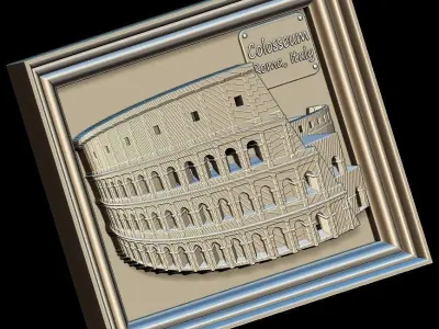 Colosseum Panno STL File for CNC Relief engraving 3D model