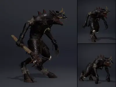 Mist Barbarian Arm2 Low-poly 3D model