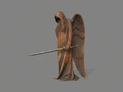 Angel Statue Low-poly 3D model