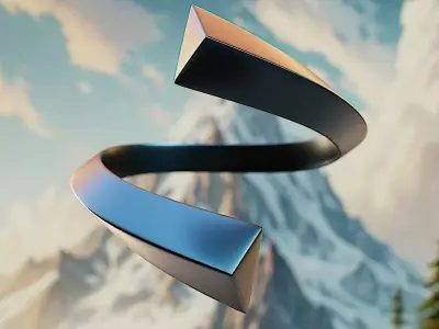 Futuristic Ribbon Ring - Sculpted Metal Twist 3D Print 47 3D print model