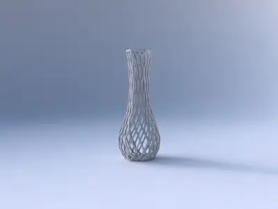 Vase larger opening hexagon with diagonal grid lattice 3D print model