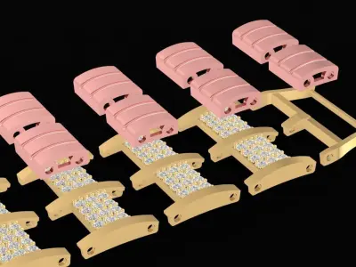 Luxury Two Tone Gold Diamond Link Bracelet for Men  2555 3D print model