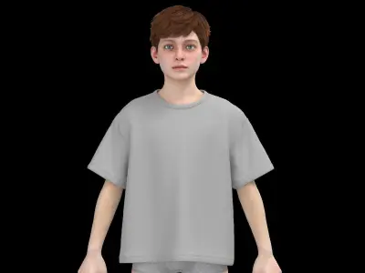 Kids male tshirt 3D model